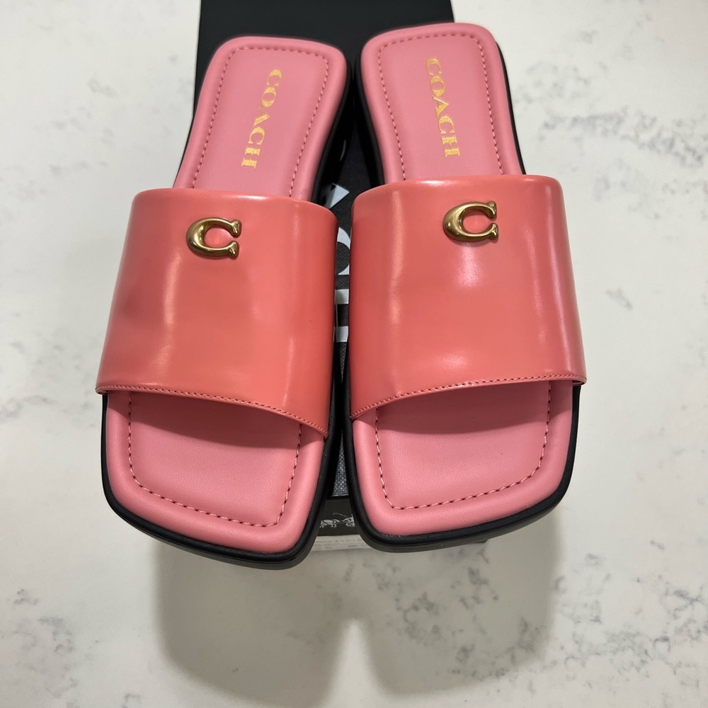 Coach Women's Pink Slide Sandals - Picture 6 of 12